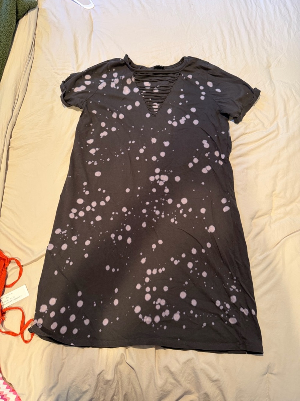 torrid Black Tee Dress with Lavender Bleach Splatter